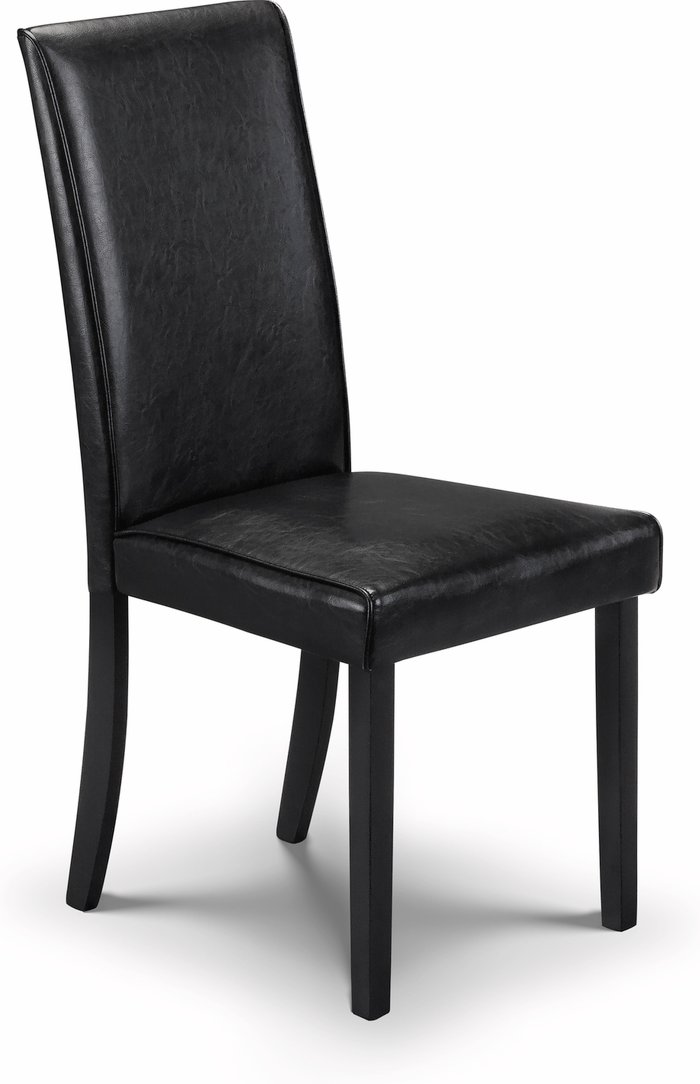 The Range | Julian Bowen Set Of 2 Hudson Faux Leather Chairs - Black Julian Bowen Set Of 2 Hudson Faux Leather Chairs - Black