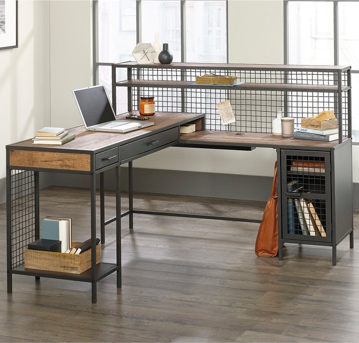 The Range | TEKNIK TEKNIK Boulevard Cafe L-Shaped Desk - Vintage Oak TEKNIK TEKNIK Boulevard Cafe L-Shaped Desk - Vintage Oak