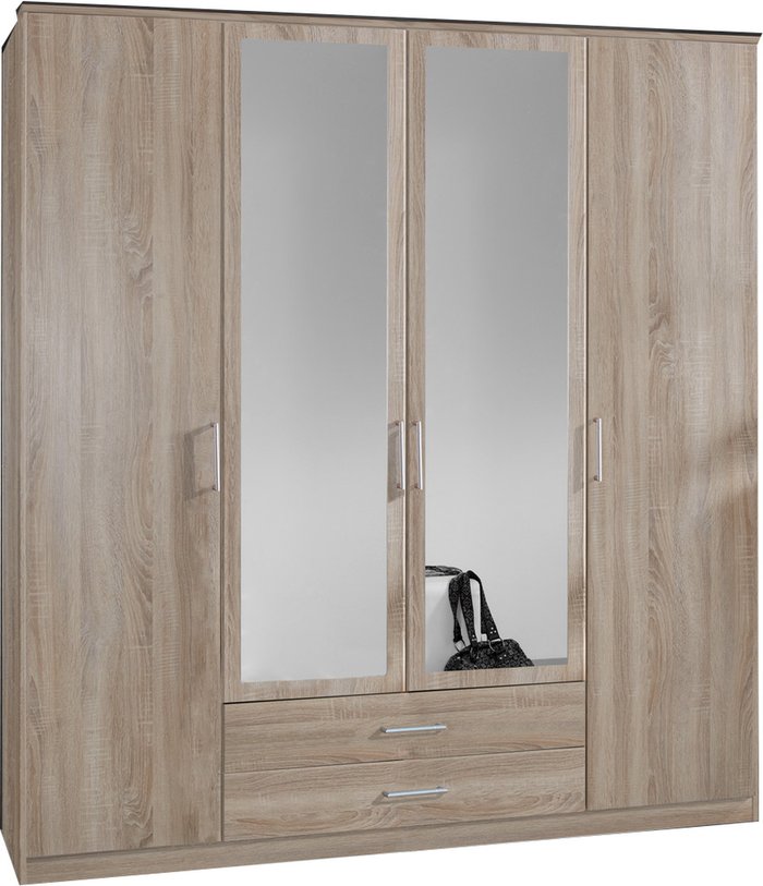 The Range | Tjs Osaka Oak 4 Door 2 Drawer Wardrobe - Oak Tjs Osaka Oak 4 Door 2 Drawer Wardrobe - Oak