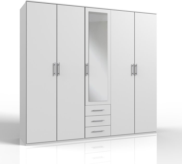 The Range | Tjs Ben White 5 Door Wardrobe - White Tjs Ben White 5 Door Wardrobe - White