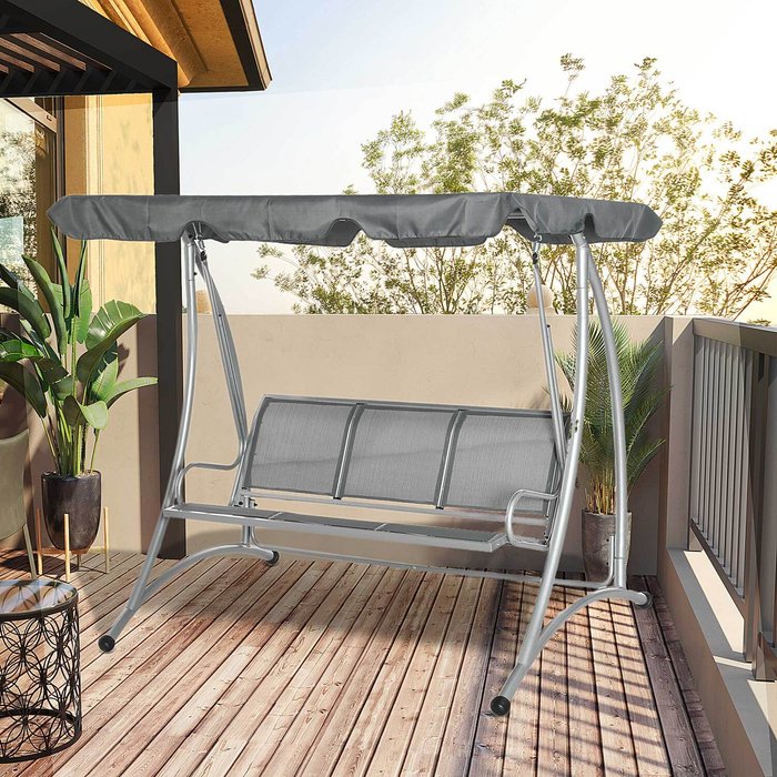 The Range | Outsunny Garden Swing 3 Seater Hammock - Dark Grey Outsunny Garden Swing 3 Seater Hammock - Dark Grey