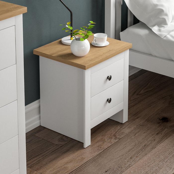 The Range | Arlington 2 Drawer Bedside Chest - White Arlington 2 Drawer Bedside Chest - White