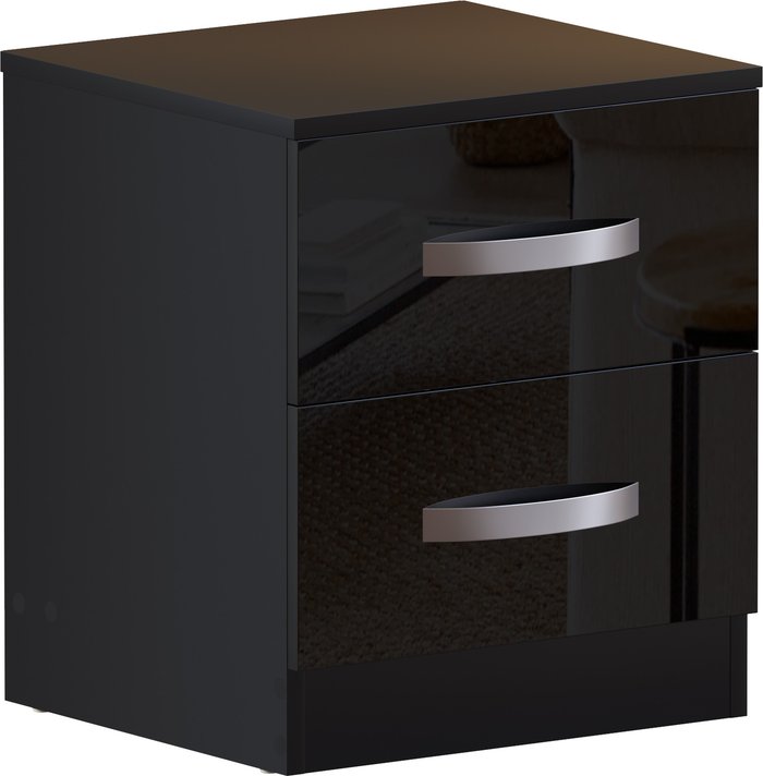The Range | Hulio 2 Drawer Bedside Cabinet - Black Hulio 2 Drawer Bedside Cabinet - Black