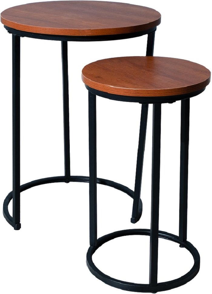 The Range | FW Style Set Of 2 Nesting Lamp Tables - Brown FW Style Set Of 2 Nesting Lamp Tables - Brown