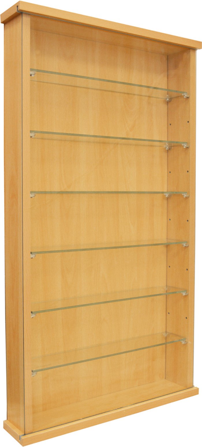 The Range | Techstyle Techstyle Collectors Wall Display Cabinet With Six Glass Shelves Beech Techstyle Techstyle Collectors Wall Display Cabinet With Six Glass Shelves Beech