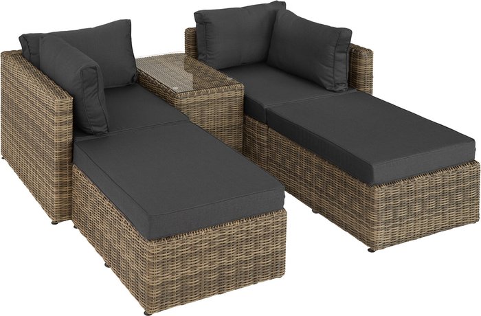 The Range | TECTAKE Tectake San Domino Modular Rattan Sofa Set - Brown TECTAKE Tectake San Domino Modular Rattan Sofa Set - Brown