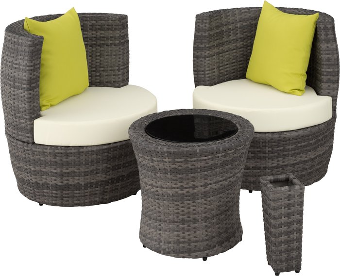 The Range | TECTAKE Tectake Nizza Rattan Bistro Set - Grey TECTAKE Tectake Nizza Rattan Bistro Set - Grey