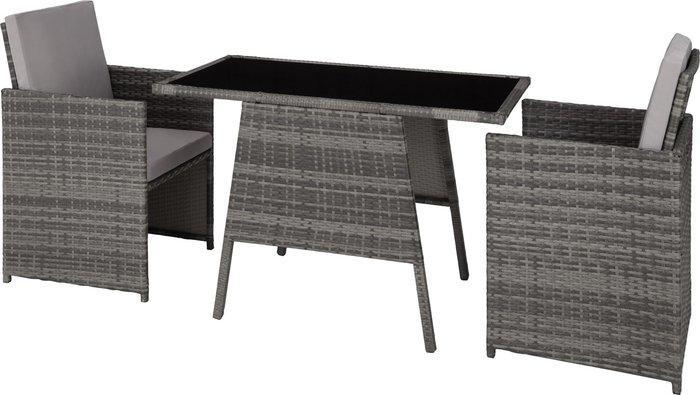 The Range | TECTAKE Tectake Lausanne Rattan Garden Bistro Set - Grey TECTAKE Tectake Lausanne Rattan Garden Bistro Set - Grey