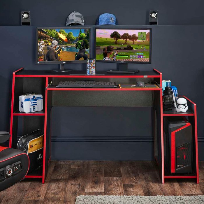 The Range | Lloyd Pascal Lloyd Pascal Horizon 5 Gaming Desk Black And Red Lloyd Pascal Lloyd Pascal Horizon 5 Gaming Desk Black And Red