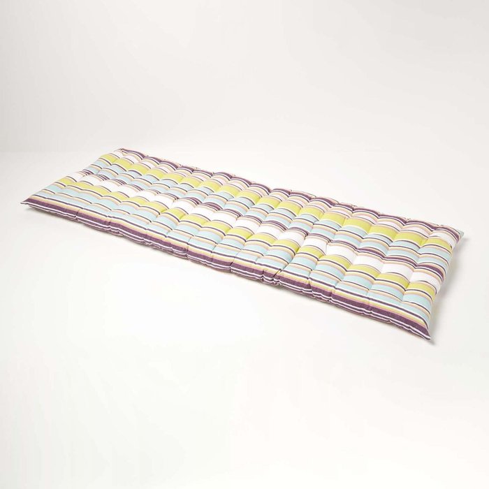 The Range | Homescapes Osaka Stripe Garden Bench Pad Cushion - Osaka Green Homescapes Osaka Stripe Garden Bench Pad Cushion - Osaka Green
