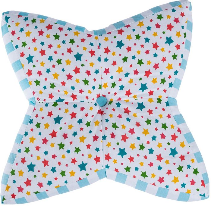 The Range | Homescapes Multi Colour Star Floor Cushion - Blue Homescapes Multi Colour Star Floor Cushion - Blue