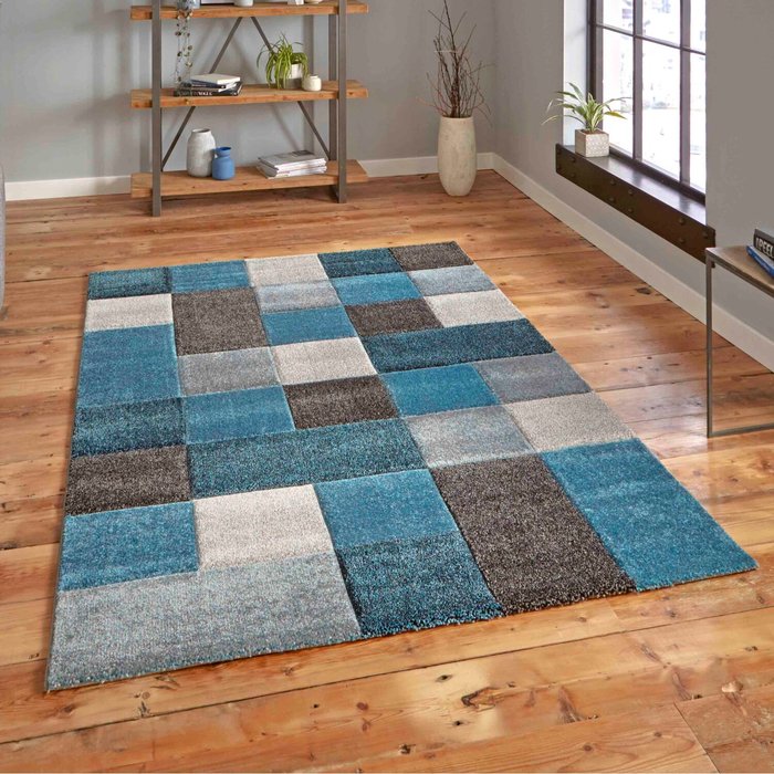 The Range | Dunelm Brooklyn 646 Rug Blue/Grey Dunelm Brooklyn 646 Rug Blue/Grey