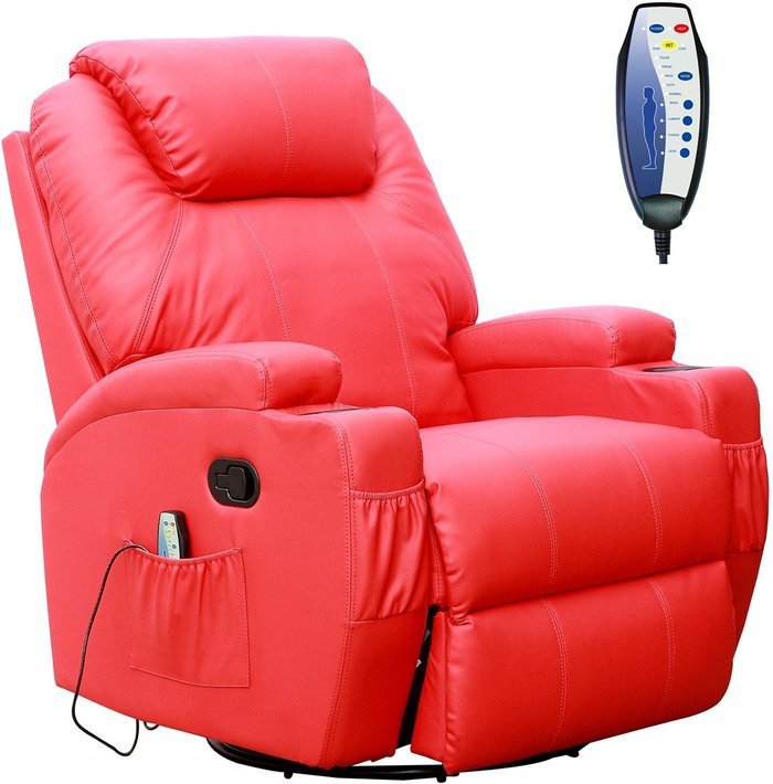 The Range | Westwood WestWood Bonded Leather Massage Recliner Chair Heat - Red Westwood WestWood Bonded Leather Massage Recliner Chair Heat - Red