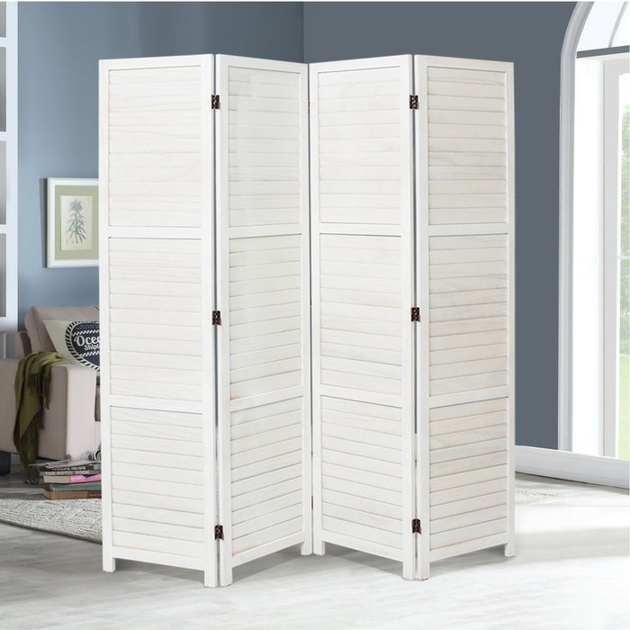 The Range | Livingandhome Solid Wood Room Divider - White / 160cm / 6.7kg Livingandhome Solid Wood Room Divider - White / 160cm / 6.7kg