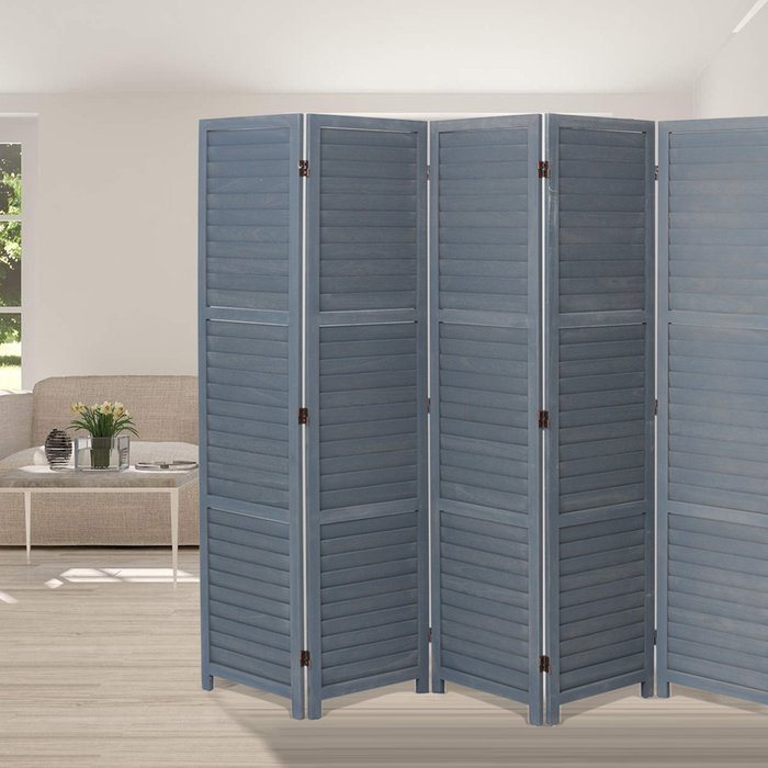 The Range | Livingandhome Solid Wood Room Divider - Grey / 120cm / 9kg Livingandhome Solid Wood Room Divider - Grey / 120cm / 9kg