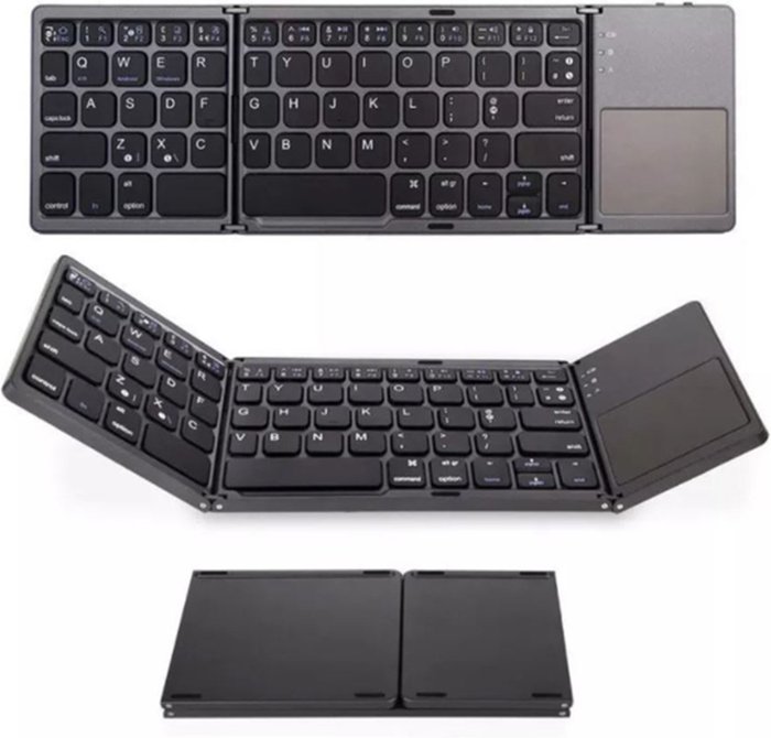 The Range | Mini Foldable Folding Bluetooth Wireless Keyboard with Touch Pad - Black Mini Foldable Folding Bluetooth Wireless Keyboard with Touch Pad - Black