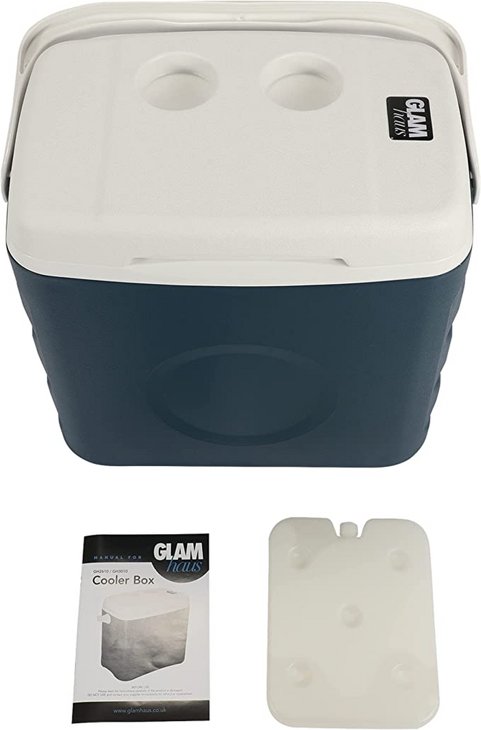 The Range | GlamHaus 26L Portable Insulated Cooler Box With Ice Pack - Black GlamHaus 26L Portable Insulated Cooler Box With Ice Pack - Black