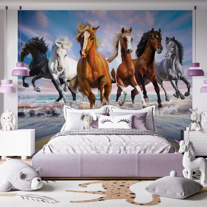 The Range | Walltastic Ltd Wild Horses Wall Mural - Multicolour Walltastic Ltd Wild Horses Wall Mural - Multicolour