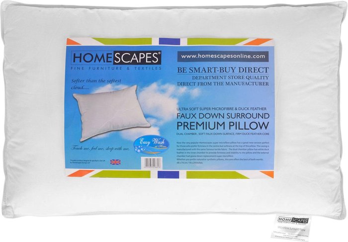 The Range | Homescapes Super Microfibre Surround Pillow - White Homescapes Super Microfibre Surround Pillow - White