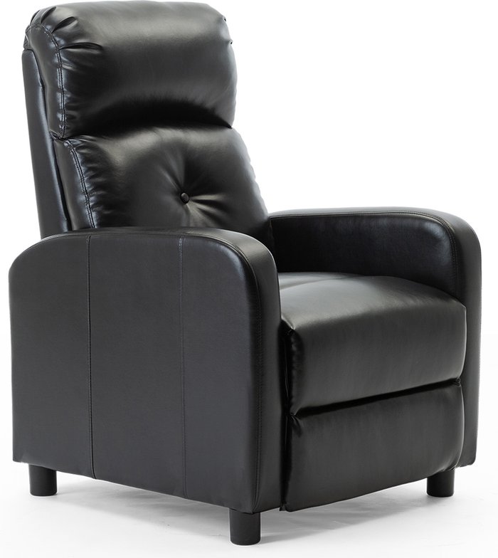 The Range | Milton Pushback Recliner Chair - Black PU Leather Milton Pushback Recliner Chair - Black PU Leather