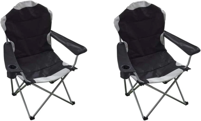 The Range | HyFive Folding Camp Chair Padded High Back - Black / 2 HyFive Folding Camp Chair Padded High Back - Black / 2