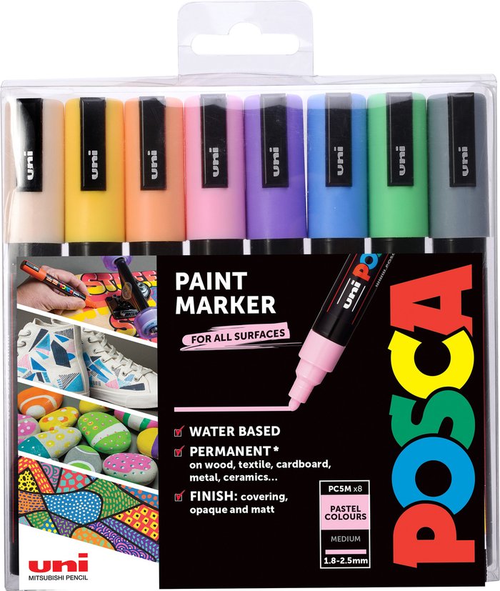 The Range | Uni-ball Uni Posca Pastel Medium Marker Pens Uni-ball Uni Posca Pastel Medium Marker Pens