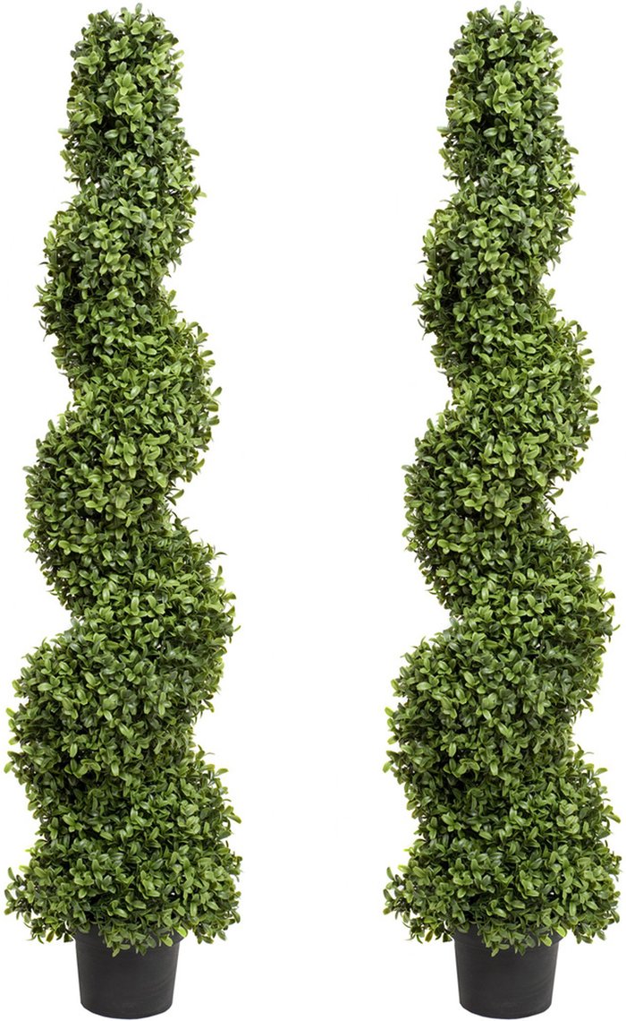 The Range | Greenbrokers Greenbrokers Artificial Spiral Boxwood Premium Topiary Tree 120Cm/4Ft(set Of 2) Greenbrokers Greenbrokers Artificial Spiral Boxwood Premium Topiary Tree 120Cm/4Ft(set Of 2)