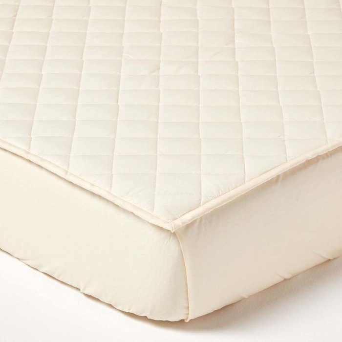 The Range | Homescapes Organic 300 TC Luxury Quilted Fitted Mattress Protector - Cream / Double Homescapes Organic 300 TC Luxury Quilted Fitted Mattress Protector - Cream / Double