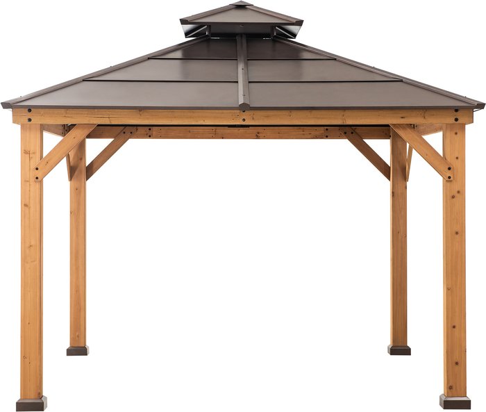 The Range | Sunjoy Sunjoy Cedar wood Gazebo PAPS - 335cm x 335cm, Brown Sunjoy Sunjoy Cedar wood Gazebo PAPS - 335cm x 335cm, Brown