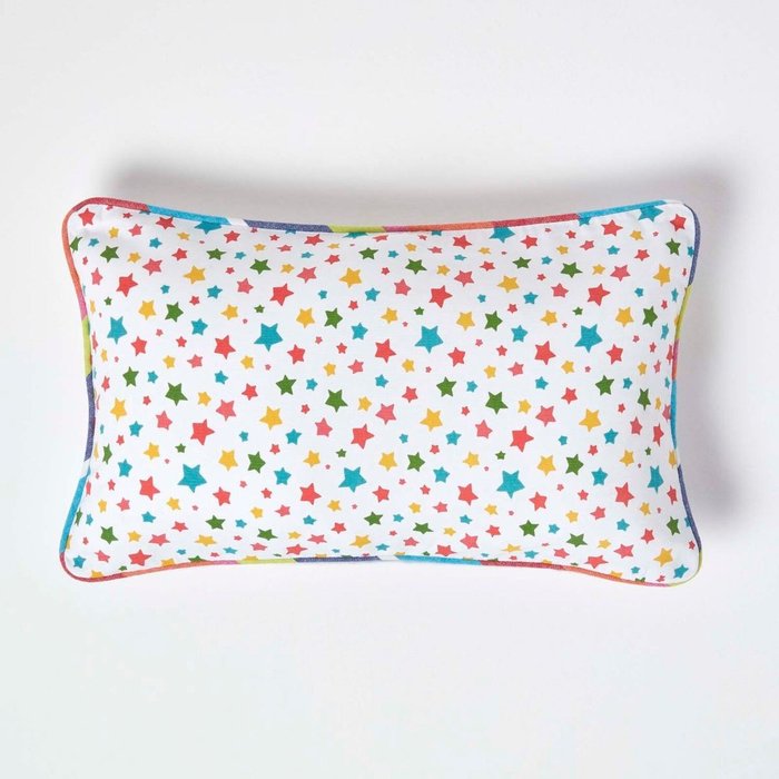 The Range | Homescapes Cotton Multi Colour Stars Cushion Cover - Multi Colour Homescapes Cotton Multi Colour Stars Cushion Cover - Multi Colour