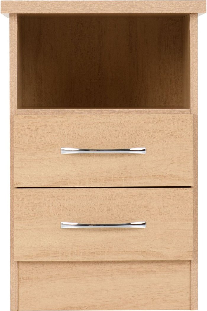 The Range | Seconique Nevada 2 Drawer Bedside - Sonoma Oak Seconique Nevada 2 Drawer Bedside - Sonoma Oak