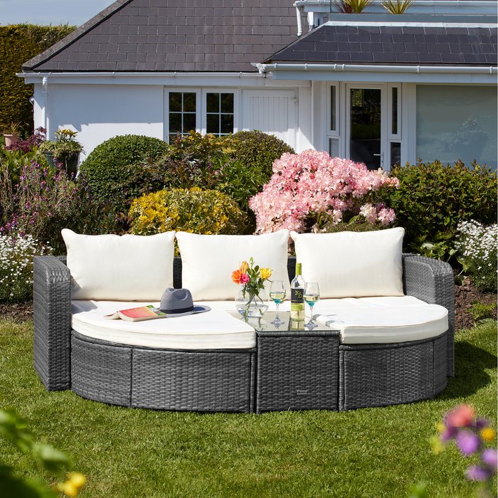 The Range | Garden Gear Garden Gear Firenze Modular Rattan Daybed with Cover - Grey Garden Gear Garden Gear Firenze Modular Rattan Daybed with Cover - Grey
