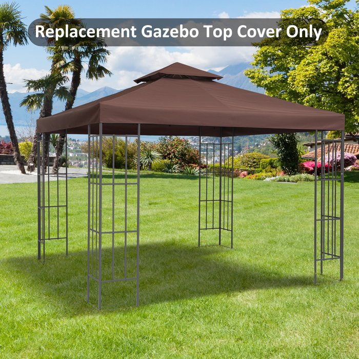 The Range | Outsunny 3 x 3(m) Gazebo Roof Top Replacement Cover - Coffee Outsunny 3 x 3(m) Gazebo Roof Top Replacement Cover - Coffee