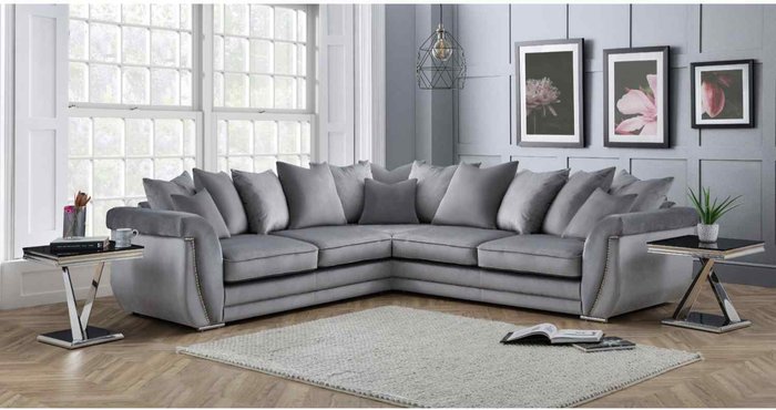 The Range | Simply Eleganza Luca Scatterback Large Corner Sofa - Silver Simply Eleganza Luca Scatterback Large Corner Sofa - Silver