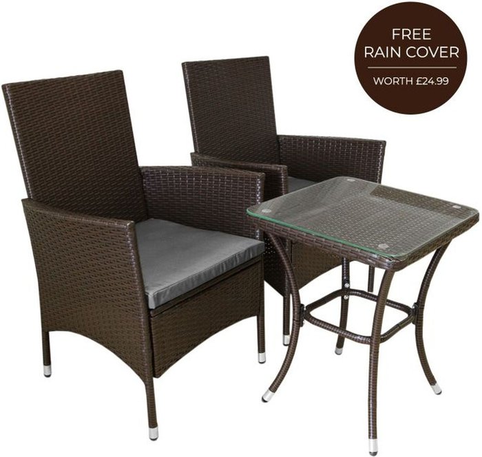 The Range | Jardi Jardi Rattan Bistro Set Brown - Brown Jardi Jardi Rattan Bistro Set Brown - Brown