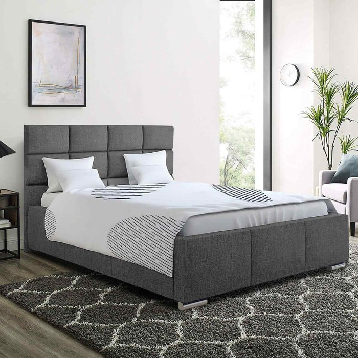 The Range | Gerali Bed Super King Plush Velvet Grey Gerali Bed Super King Plush Velvet Grey