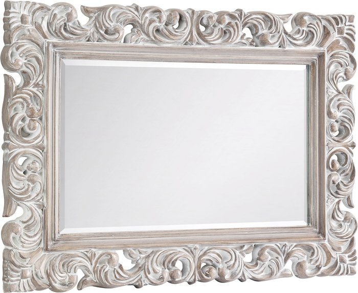 The Range | Julian Bowen Baroque Distressed Wall Mirror - White Julian Bowen Baroque Distressed Wall Mirror - White