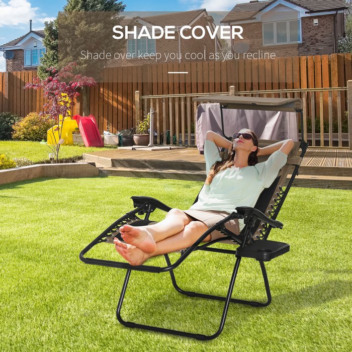 The Range | Outsunny Outsunny Zero Gravity Reclining Lounger Chair - Brown Outsunny Outsunny Zero Gravity Reclining Lounger Chair - Brown