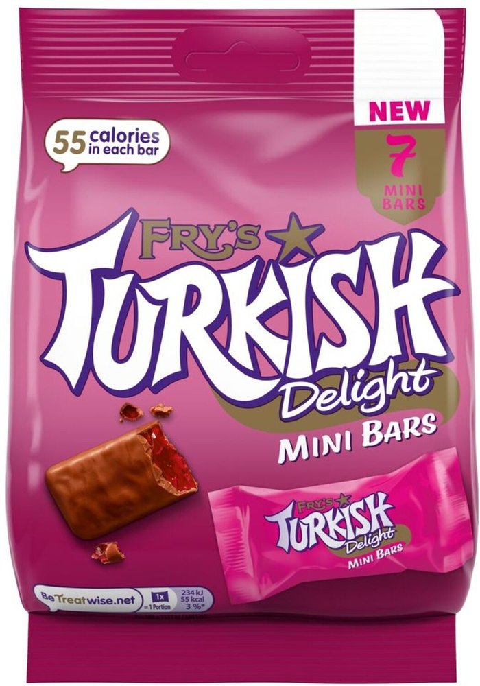 The Range | Sweet Things Fry's Turkish Delight Mini Bars 7 Pack - Purple Sweet Things Fry's Turkish Delight Mini Bars 7 Pack - Purple