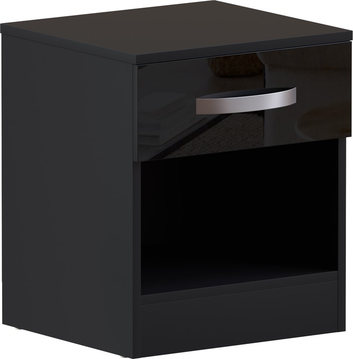 The Range | Hulio 1 Drawer Bedside Cabinet - Black Hulio 1 Drawer Bedside Cabinet - Black