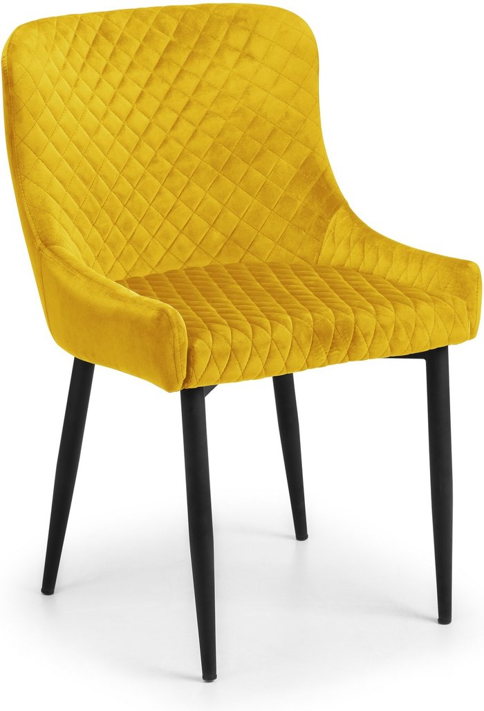 The Range | Julian Bowen Set Of 2 Luxe Velvet Dining Chairs - Mustard - Mustard Julian Bowen Set Of 2 Luxe Velvet Dining Chairs - Mustard - Mustard