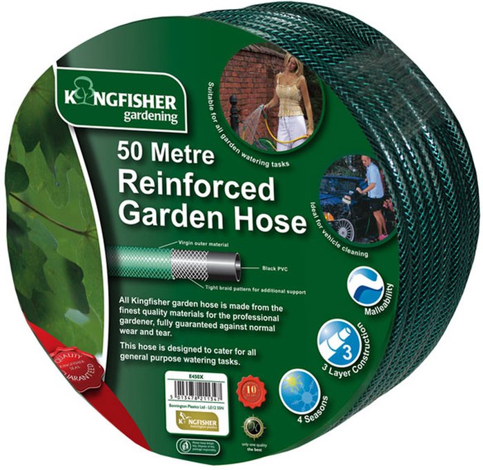 The Range | Samuel Alexander 50m Reinforced Garden Hose Pipe in Green - Green Samuel Alexander 50m Reinforced Garden Hose Pipe in Green - Green