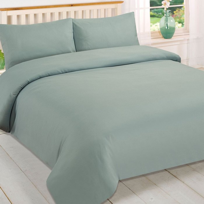 The Range | Brentfords Brentfords Plain Duvet Cover With Pillowcase Bedding Set - Duck Egg / 0.9kg Brentfords Brentfords Plain Duvet Cover With Pillowcase Bedding Set - Duck Egg / 0.9kg