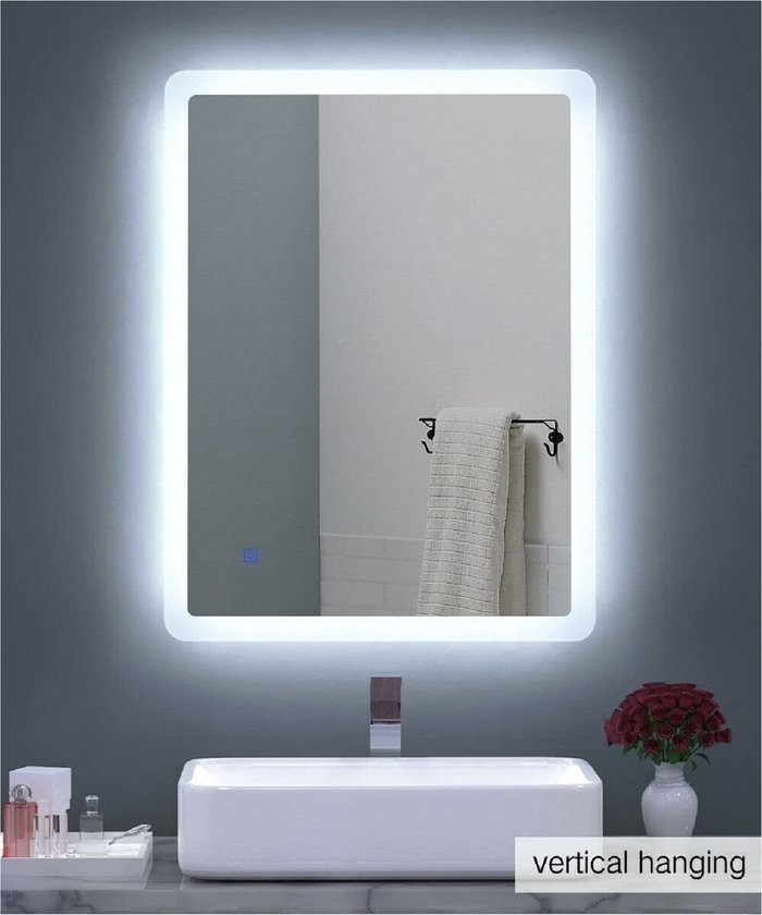 The Range | BELOFAY BELOFAY Bathroom LED Mirror Anti-fog LED Tempered Wall Mirror with Demister Pad - Silver / 45cm BELOFAY BELOFAY Bathroom LED Mirror Anti-fog LED Tempered Wall Mirror with Demister Pad - Silver / 45cm