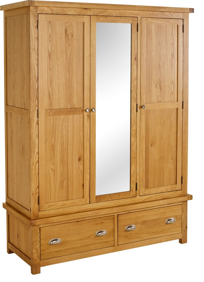 The Range | Birlea Woburn 3 Door 2 Drawer Wardrobe - Oak Birlea Woburn 3 Door 2 Drawer Wardrobe - Oak