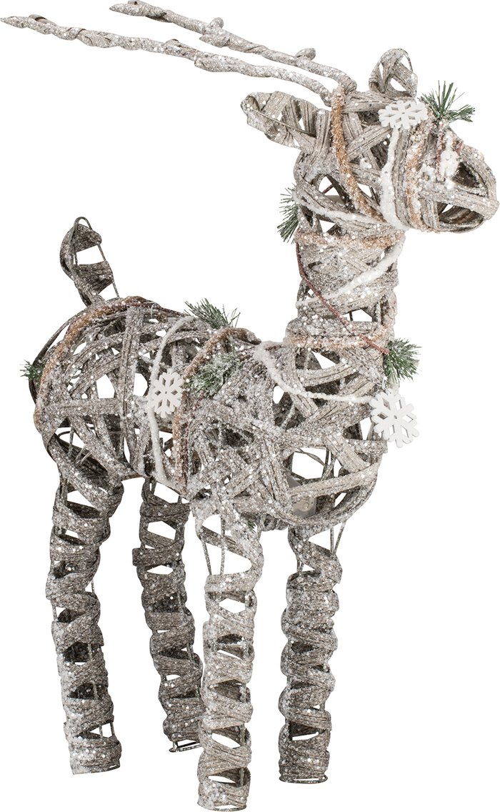 The Range | Christmas LED Silver Glittered Woodland Reindeer Decoration Christmas LED Silver Glittered Woodland Reindeer Decoration