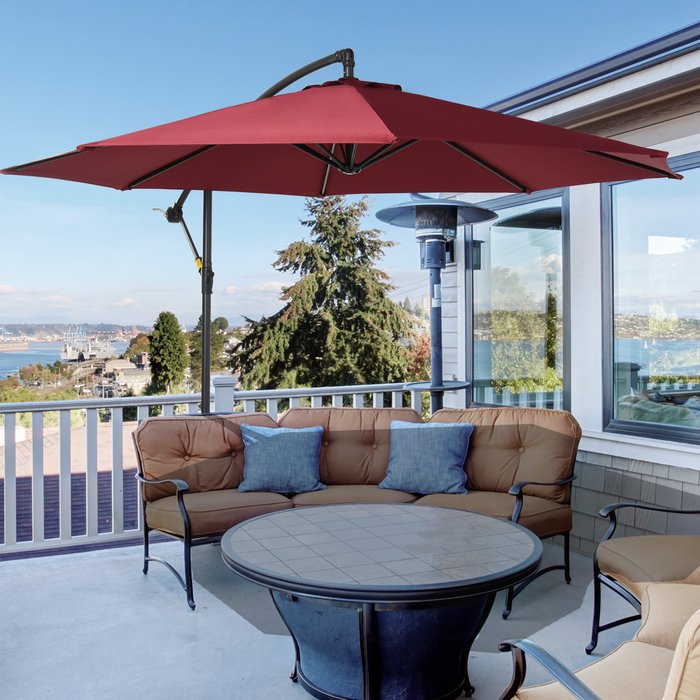The Range | Outsunny Hanging Banana Cantilever Parasol - Wine Red Outsunny Hanging Banana Cantilever Parasol - Wine Red