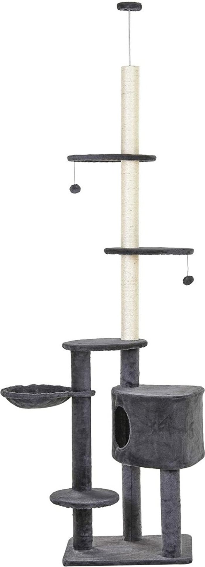 The Range | PawHut PawHut 5-Tier Grey Sisal Multi-Level Cat Tree Tower with Scratching Posts - Grey PawHut PawHut 5-Tier Grey Sisal Multi-Level Cat Tree Tower with Scratching Posts - Grey