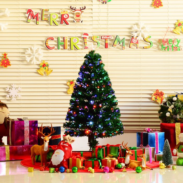 The Range | Bon Noel Bon Noel 4ft Green Pre-Lit Artificial Christmas Tree with Multi Colour LED Lights Bon Noel Bon Noel 4ft Green Pre-Lit Artificial Christmas Tree with Multi Colour LED Lights