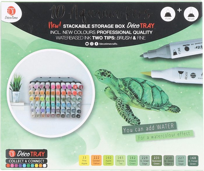 The Range | DecoTime Pack of 10 Aqua Markers DecoTime Pack of 10 Aqua Markers